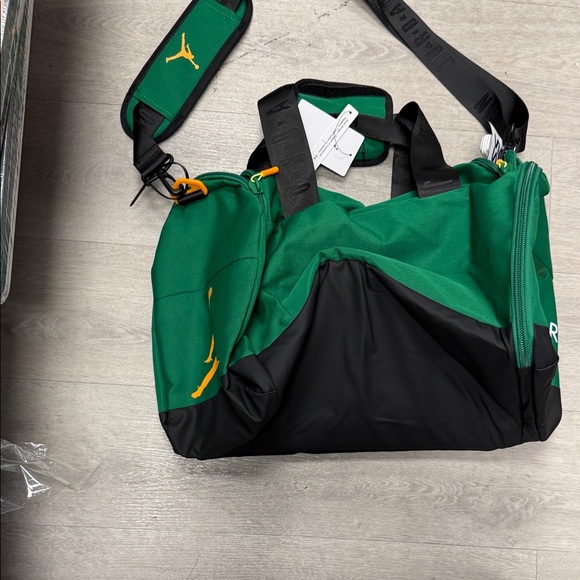 Jordan Duffel Bag in Green and Black with Orange Accents - Picture 2 of 2